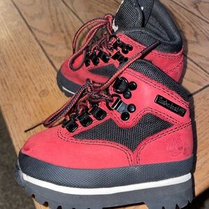 Timberland Kids Red and Black Boots